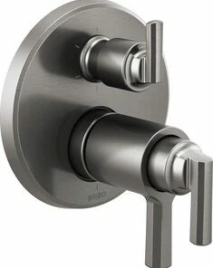 Buy ✨ Brizo Levoir® Three Handle Bathtub & Shower Faucet in Luxe Steel (Trim Only) 😀