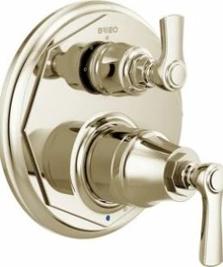 Cheapest ✔️ Brizo Rook® Two Handle Bathtub & Shower Faucet in Polished Nickel (Trim Only) ✨