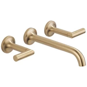Best deal 🥰 Brizo Odin® No Handle Widespread Wall Mount Bathroom Sink Faucet in Luxe Gold Handles Sold Separately 💯 3 Best deal 🥰 Brizo Odin® No Handle Widespread Wall Mount Bathroom Sink Faucet in Luxe Gold Handles Sold Separately 💯