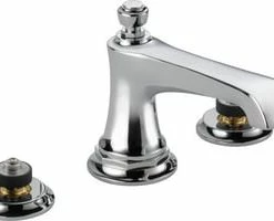 Flash Sale 🧨 Brizo Rook® Two Handle Widespread Bathroom Sink Faucet in Polished Chrome Handles Sold Separately 😉