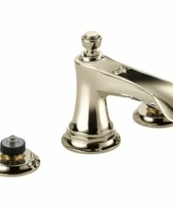 Hot Sale ✔️ Brizo Rook® Two Handle Widespread Bathroom Sink Faucet in Polished Nickel Handles Sold Separately ⌛
