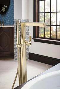 Budget 🛒 Brizo Levoir® Single Lever Handle Floor Mount Filler in Luxe Gold 🥰 3 Budget 🛒 Brizo Levoir® Single Lever Handle Floor Mount Filler in Luxe Gold 🥰 - Image 2