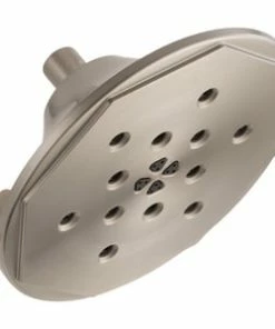 Wholesale 😉 Brizo Rook® Multi Function H2Okinetic Technology® Full Body, H2Okinetic Technology® invigorating, Massage and Pause Showerhead in Luxe Nickel 🎉