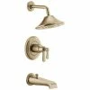 Hot Sale 👏 Brizo Rook® Single Handle Multi Function Bathtub & Shower Faucet in Luxe Gold (Trim Only) 😀 -Outlet Brizo Store Query 1442