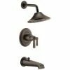 Cheap 🎉 Brizo Rook® Two Handle Multi Function Bathtub & Shower Faucet in Venetian Bronze (Trim Only) ✔️