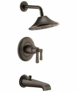 Cheap 🎉 Brizo Rook® Two Handle Multi Function Bathtub & Shower Faucet in Venetian Bronze (Trim Only) ✔️