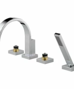 Promo 🤩 Brizo Siderna® No Handle Roman Tub Faucet in Polished Chrome Trim Only ✨