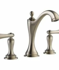 Best Pirce 👍 Brizo Charlotte® Two Handle Widespread Bathroom Sink Faucet in Brushed Nickel Handles Sold Separately 🛒
