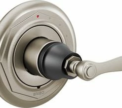 Cheapest ✔️ Brizo Rook® Single Handle Bathtub & Shower Faucet in Luxe Nickel with Matte Black (Trim Only) 🎉