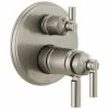 Deals 😀 Brizo Invari™ Three Handle Multi Function Bathtub & Shower Faucet in Luxe Nickel (Trim Only) 🎁 -Outlet Brizo Store Query 1581