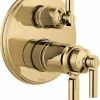 Best Sale 😉 Brizo Invari™ Three Handle Multi Function Bathtub & Shower Faucet in Polished Gold (Trim Only) ⭐ -Outlet Brizo Store Query 1583