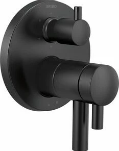 Flash Sale 😀 Brizo Odin® Three Handle Bathtub & Shower Faucet in Matte Black (Trim Only) ⌛
