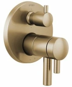 Best Sale 🌟 Brizo Odin® Three Handle Bathtub & Shower Faucet in Luxe Gold (Trim Only) ❤️