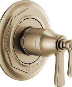 Outlet 🥰 Brizo Rook® Single Handle Bathtub & Shower Faucet in Luxe Gold (Trim Only) 🎁