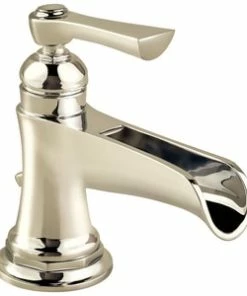 Outlet 😀 Brizo Rook® Single Handle Monoblock Bathroom Sink Faucet in Polished Nickel 🌟