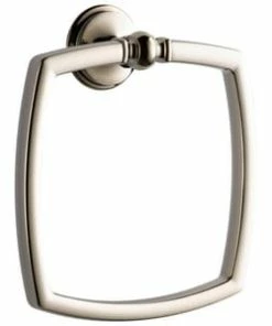 New 🤩 Brizo Charlotte Rectangular Closed Towel Ring in Polished Nickel 👍