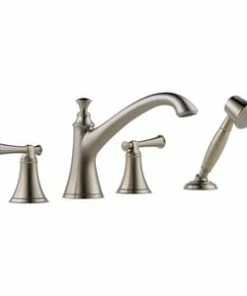 Best Sale 😍 Brizo Baliza® No Handle Roman Tub Faucet in Brushed Nickel Trim Only 💯