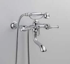 New 🎉 Brizo Baliza® Two Lever Handle Floor Mount Filler in Polished Nickel Trim Only 🔥 -Outlet Brizo Store Query 1909