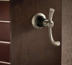 Outlet ⌛ Brizo Rook 2 Robe Hook in Luxe Nickel with Matte Black 🎉 -Outlet Brizo Store Query 1950