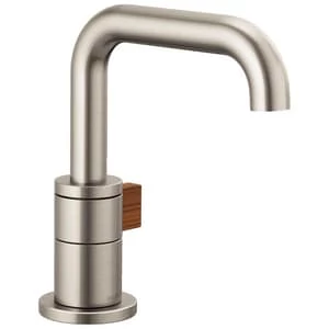 Coupon 🌟 Brizo Litze® Single Handle Bathroom Sink Faucet in Luxe Nickel with Teak Wood 🎉 3 Coupon 🌟 Brizo Litze® Single Handle Bathroom Sink Faucet in Luxe Nickel with Teak Wood 🎉