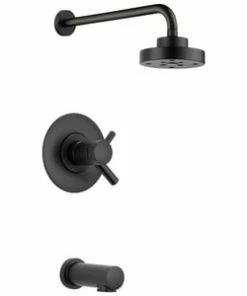 Hot Sale 🥰 Brizo Jason Wu Two Handle Single Function Bathtub & Shower Faucet in Matte Black (Trim Only) 🥰