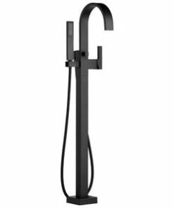 Discount 😀 Brizo Siderna® Single Lever Handle Floor Mount Filler in Matte Black Trim Only 🎁