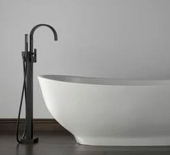 Discount 😀 Brizo Siderna® Single Lever Handle Floor Mount Filler in Matte Black Trim Only 🎁 -Outlet Brizo Store Query 215