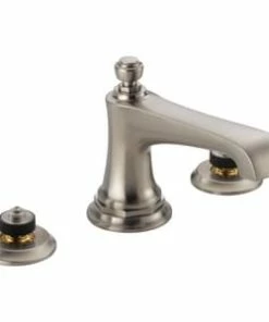 Best Sale 👏 Brizo Rook® Two Handle Widespread Bathroom Sink Faucet in Brilliance Luxe Nickel Handles Sold Separately 🎁