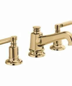 Best Sale 🔥 Brizo Invari™ Two Handle Widespread Bathroom Sink Faucet in Polished Gold Handles Sold Separately ⭐