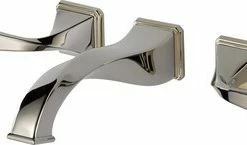 Buy 👍 Brizo Virage® Wall Mount Widespread Bathroom Sink Faucet with Double Lever Handle and Rigid Spout in Brilliance Polished Nickel 😍