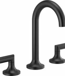 New 🤩 Brizo Odin® Two Handle Widespread Bathroom Sink Faucet in Matte Black 😀