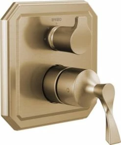 Flash Sale 🥰 Brizo Virage® Two Handle Multi Function Bathtub & Shower Faucet in Luxe Gold (Trim Only) 😉