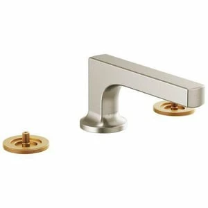 Brand new 🌟 Brizo Kintsu™ Widespread Bathroom Sink Faucet in Luxe Nickel ✔️ 3 Brand new 🌟 Brizo Kintsu™ Widespread Bathroom Sink Faucet in Luxe Nickel ✔️
