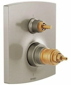 Discount 🧨 Brizo Kintsu™ Three Handle Bathtub & Shower Faucet in Luxe Nickel (Trim Only) 🤩