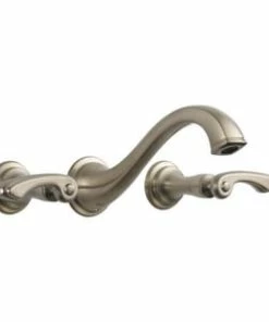 Budget ⌛ Brizo Charlotte® Two Handle Widespread Bathroom Sink Faucet in Brushed Nickel Handles Sold Separately 🌟