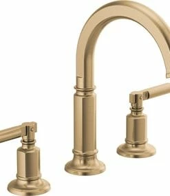 Cheapest 😀 Brizo Invari™ Two Handle Widespread Bathroom Sink Faucet in Luxe Gold Handles Sold Separately 🔥