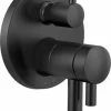 Buy 🥰 Brizo Odin® Three Handle Bathtub & Shower Faucet in Matte Black (Trim Only) 😉