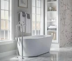 Best Sale 🧨 Brizo Two Lever Handle Floor Mount Filler in Chrome Trim Only ⭐ -Outlet Brizo Store Query 457