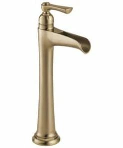 Best Pirce 🌟 Brizo Rook® Single Handle Vessel Filler and Waterfall Bathroom Sink Faucet in Luxe Gold 👏