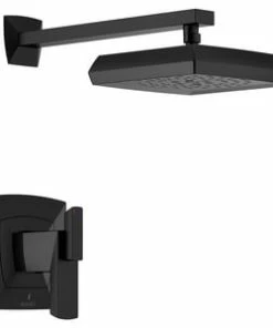 Discount 🔔 Brizo Vettis® 2 gpm Wall Mount Thermostat Shower Faucet Trim Only with Single Lever Handle in Matte Black 💯