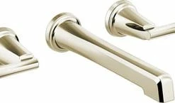 Hot Sale 😉 Brizo Levoir® Widespread Bathroom Sink Faucet in Polished Nickel (Handles Sold Separately) 👏
