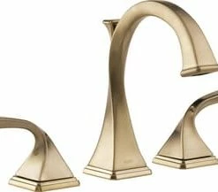 Hot Sale 🛒 Brizo Virage® Two Handle Widespread Bathroom Sink Faucet in Luxe Gold Lever Handle 😍