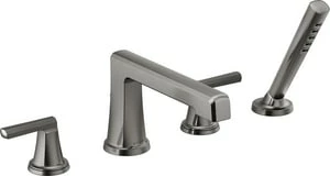 New 😍 Brizo Levoir® Two Handle Roman Tub Faucet with Handshower in Luxe Steel - Less Handles 😀 3 New 😍 Brizo Levoir® Two Handle Roman Tub Faucet with Handshower in Luxe Steel - Less Handles 😀