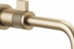 Best Sale 🎉 Brizo Litze® Single Handle Wall Mount Bathroom Sink Faucet in Brilliance Luxe Gold 🎁