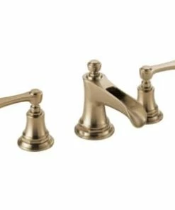 Promo 🛒 Brizo Rook® Two Handle Widespread Bathroom Sink Faucet in Luxe Gold Handles Sold Separately ✨