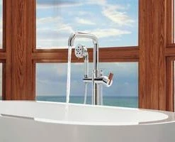 Best Pirce 🔥 Brizo Litze® Floor Mount Filler in Chrome (Handles Sold Separately) 💯 -Outlet Brizo Store Query 90