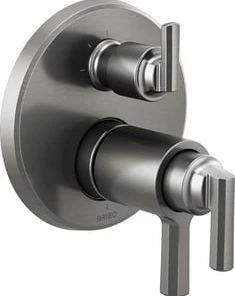 New 🤩 Brizo Levoir® Three Handle Bathtub & Shower Faucet in Luxe Steel (Trim Only) 🛒