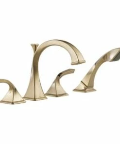Best deal 🤩 Brizo Virage® Two Handle Roman Tub Faucet in Luxe Gold Trim Only ⌛