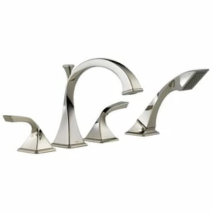Outlet ❤️ Brizo Virage® Two Handle Roman Tub Faucet in Polished Nickel Trim Only 💯 3 Outlet ❤️ Brizo Virage® Two Handle Roman Tub Faucet in Polished Nickel Trim Only 💯